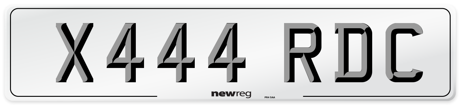 X444 RDC Number Plate from New Reg